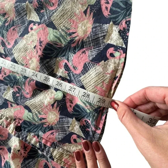 SUPER MASSIVE Men’s Lagoon Print Set Button-down Size XL Tropical Luau N207 - Picture 4 of 7